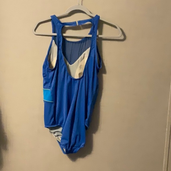 Diane Von Furstenberg Vibrant Blue Mesh One Piece - Picture 2 of 4